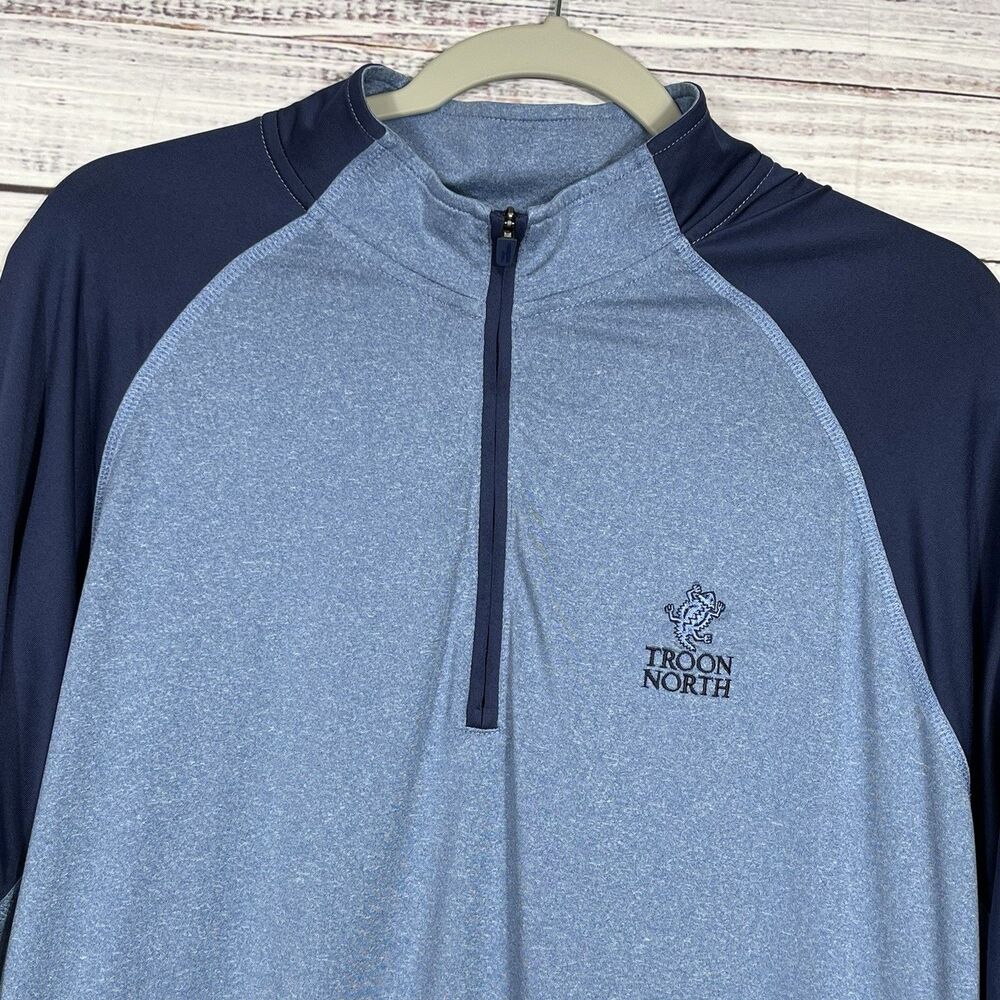Johnnie-O Pullover Mens Large Blue 1/4 Zip Stretch Golf Performance Logo Preppy